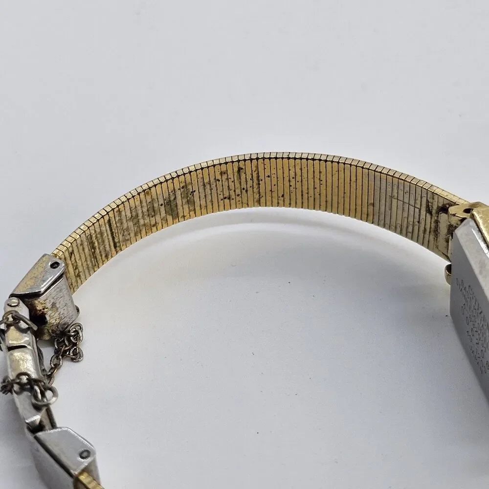 VTG Citizen Women's‎ Watch 16MM Black Gold Dial Gold Band 6